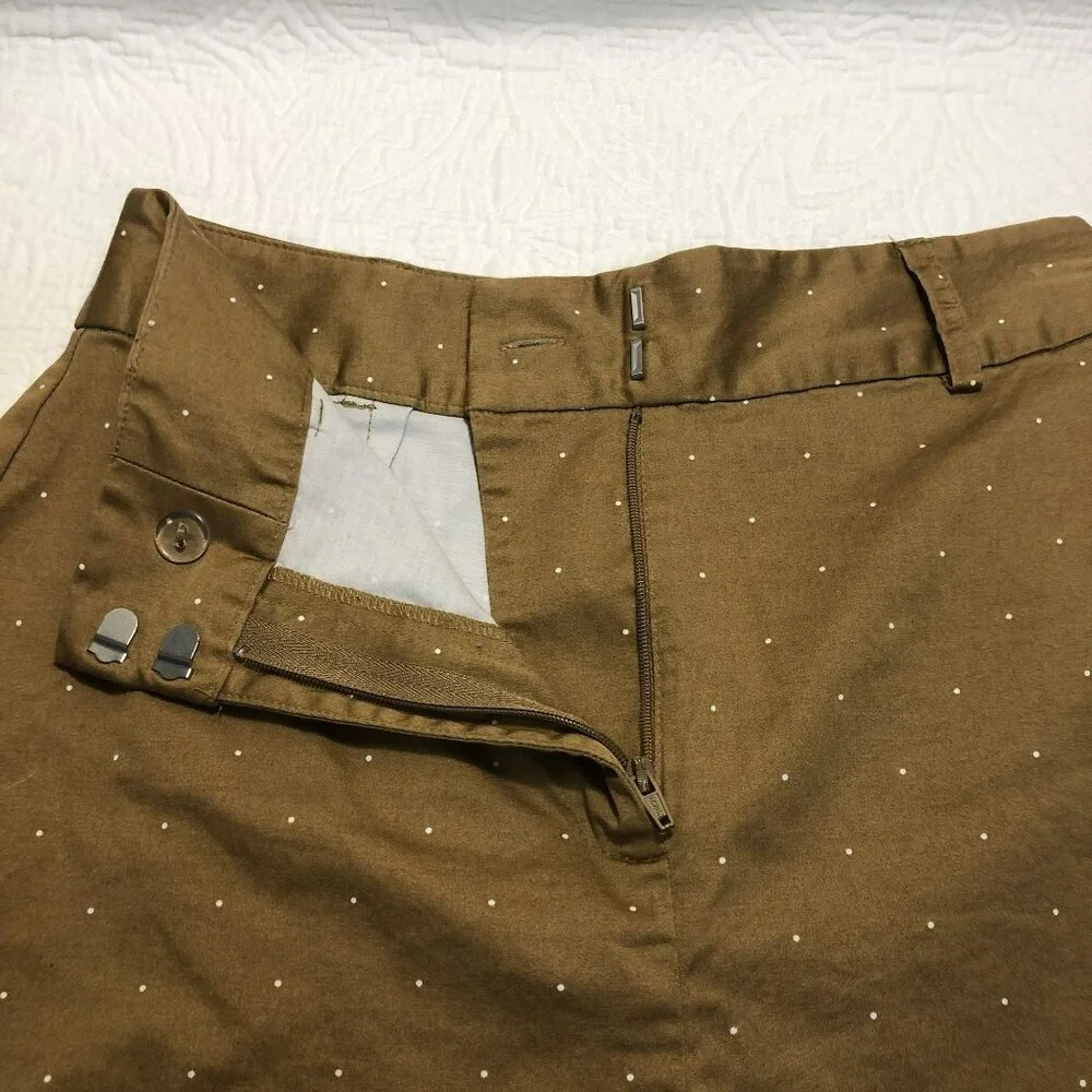 Danielle Bernstein Shorts Polka Dot High-Waisted Size 0 Brown & White Womens